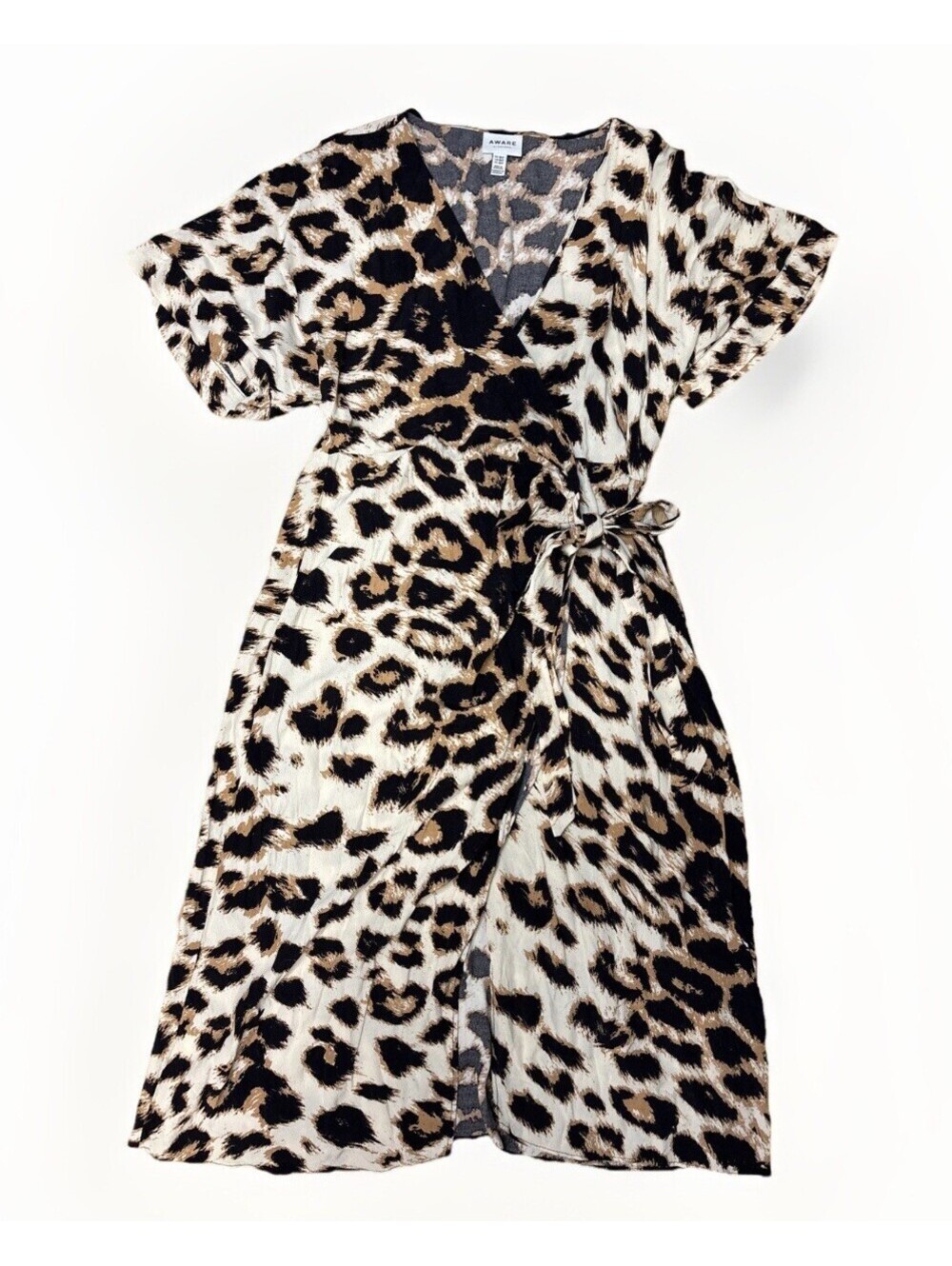 AWARE by Vero Moda Eco-Conscious Leopard Print Wrap Dress -